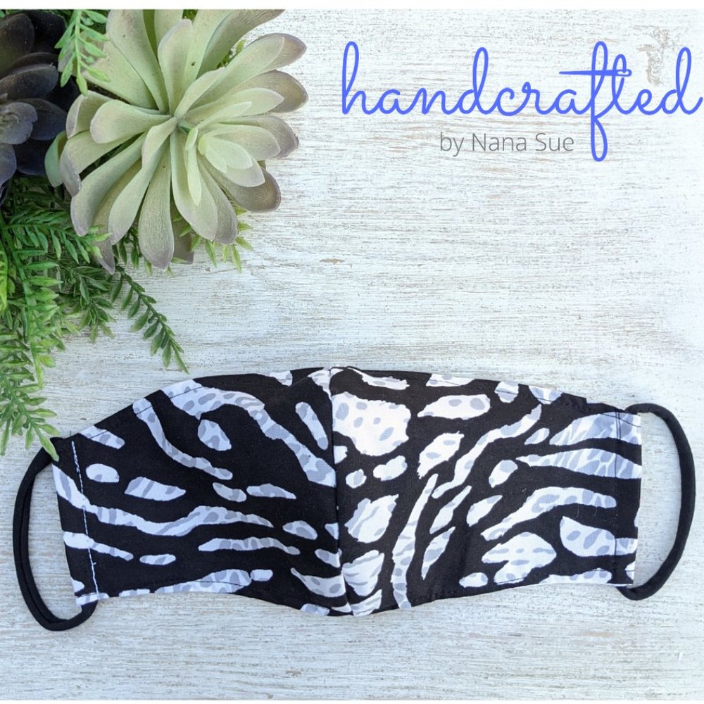1 Only Available Black & Gray Animal FABRIC MASK